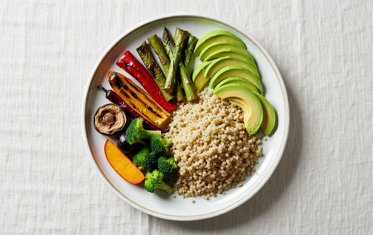 Assiette colorée et équilibrée